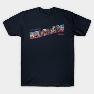 Greetings from Belgrade in Serbia Vintage style retro souvenir T-Shirt